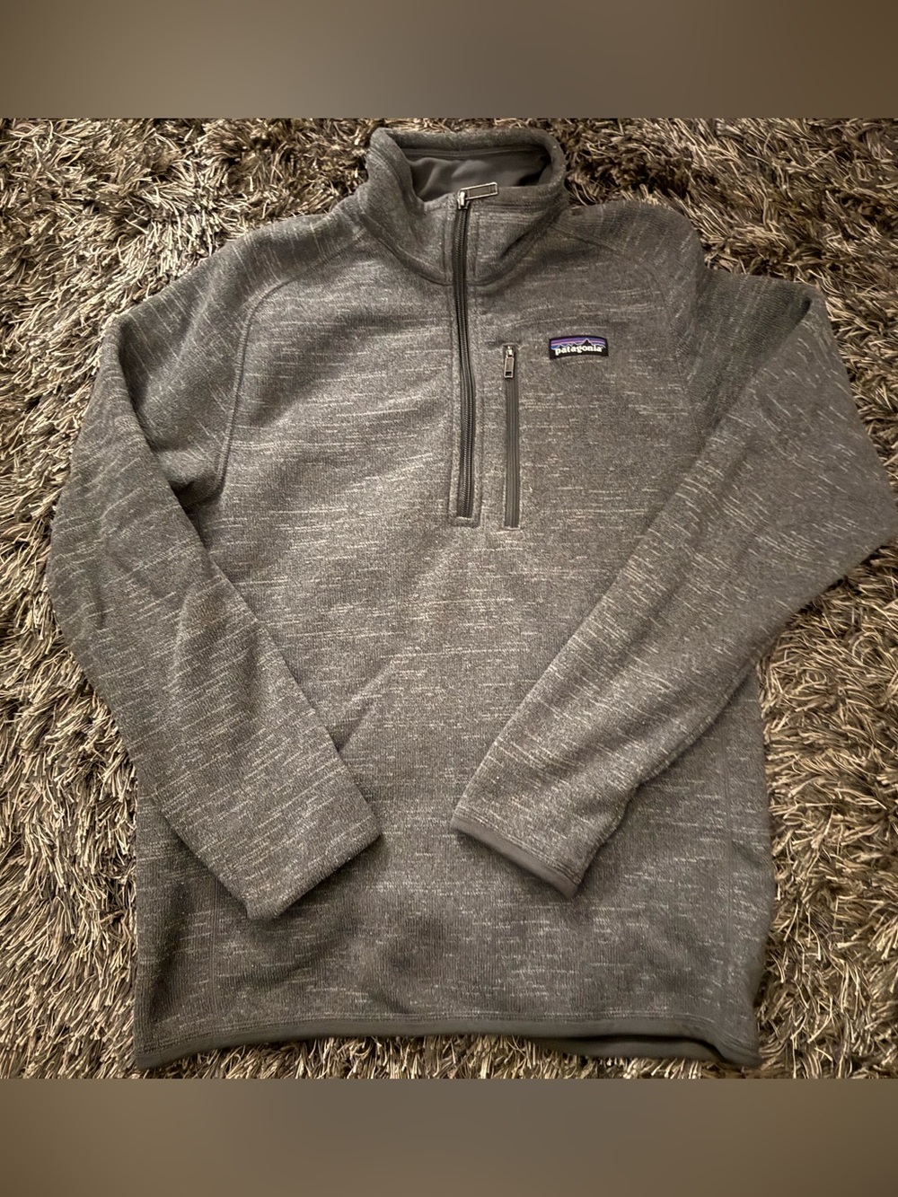 Patagonia Men's Heather Charcoal Quarter-Zip Pullover